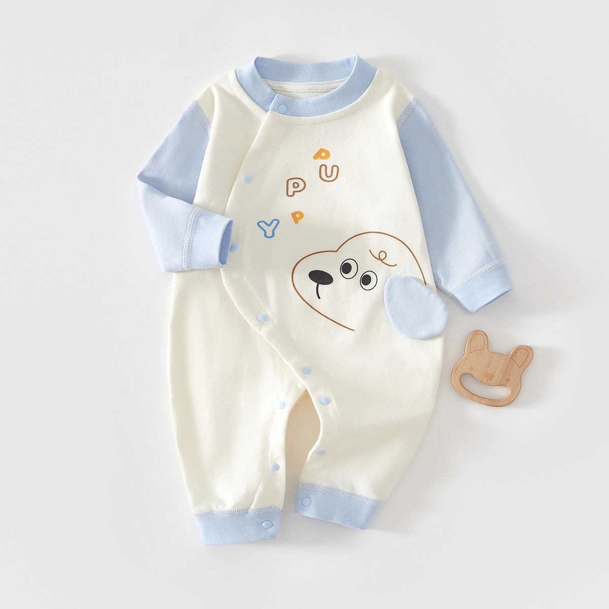 Baby Clothing Factory - ชุดรอมเปอร์เด็กอ่อน ฤดูใบไม้ผลิ ฤดูใบไม้ร่วง ผ้าฝ้ายแท้ สำหรับเด็กแรกเกิด 0-18