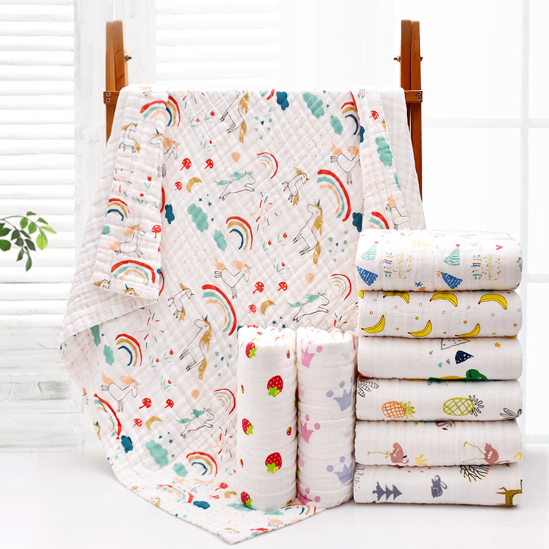 Baby Clothing Fabric - 4 ชั้นผ้าพันคอทารก Washcloth ผ้าเช็ดตัวเด็กทารกแรกเกิดเสื้อคลุมอาบน้ําผ้าฝ้ายผ้าห่ม Swaddle สําหรับเด็กผู้หญิงผ้าห่มเด็ก