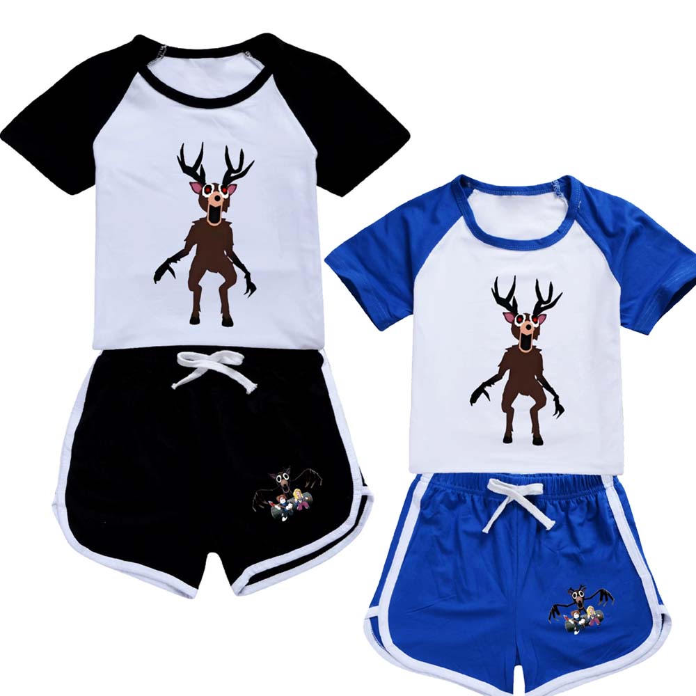 Baby Clothing Night - ชุดนอนเด็ก 99 คืนในป่า ลายกวาง ชุดนอนฤดูร้อน เสื้อยืดแขนสั้น
