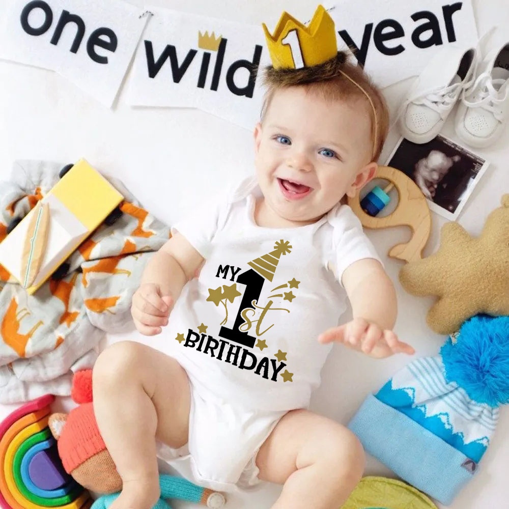 Baby Clothing Next - My 1st Birthday ทารกแรกเกิด Romper ฤดูร้อนทารกเด็กวัยหัดเดินแขนสั้น