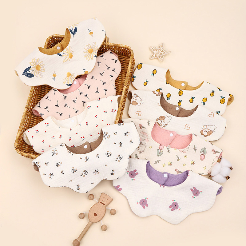 Baby Clothing Fabric - 1pcs ผ้าฝ้ายพิมพ์หกชั้น 360 Rotatable Baby Feeding