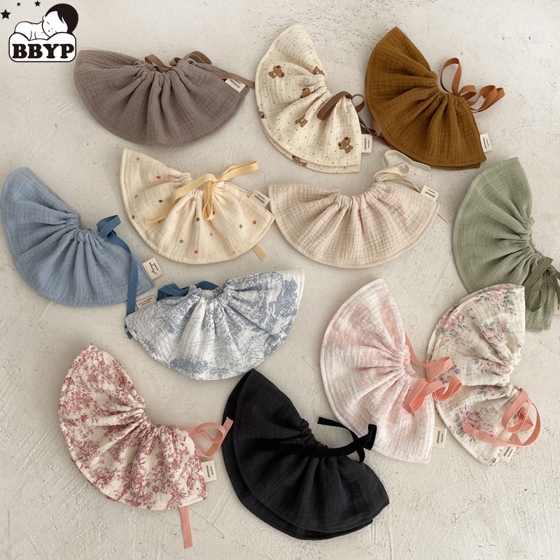 Baby Clothing Fabric - 4 ชั้นผ้าฝ้ายผ้ากันเปื้อนเด็กเด็กวัยหัดเดินทารกแรกเกิดพิมพ์ Ruffle Feeding Burp Cloths