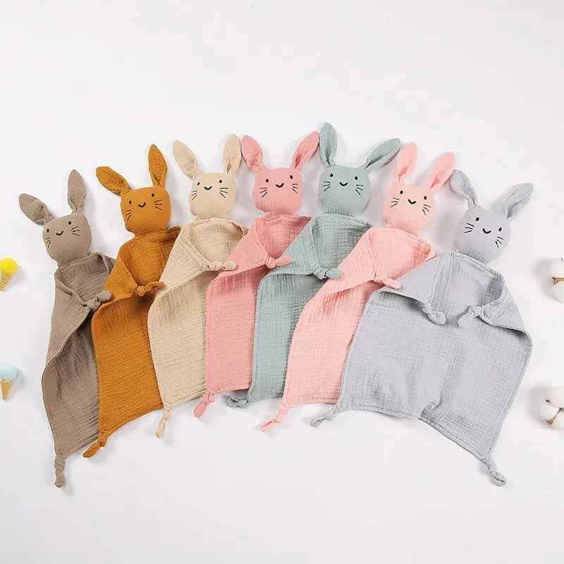 Baby Clothing Fabric - ตุ๊กตาน่ารักสีทึบเด็กผ้าห่มเด็กผ้าฝ้ายมุสลิมผ้าลินินเด็ก Sleep Soothing ผ้าเช็ดตัวผ้าเช็ดตัวเด็ก