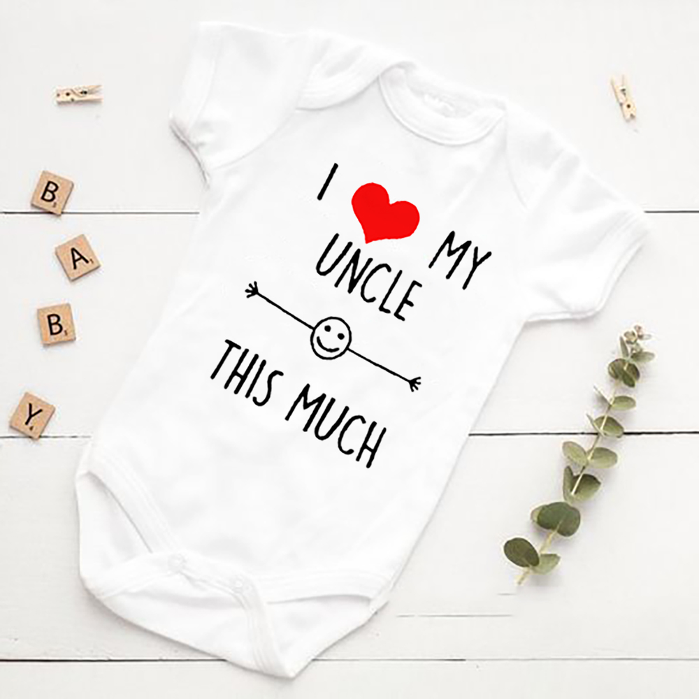 Baby Clothing Gender Neutral - I Love My Uncle มากนี้ทารกแรกเกิดทารก Romper
