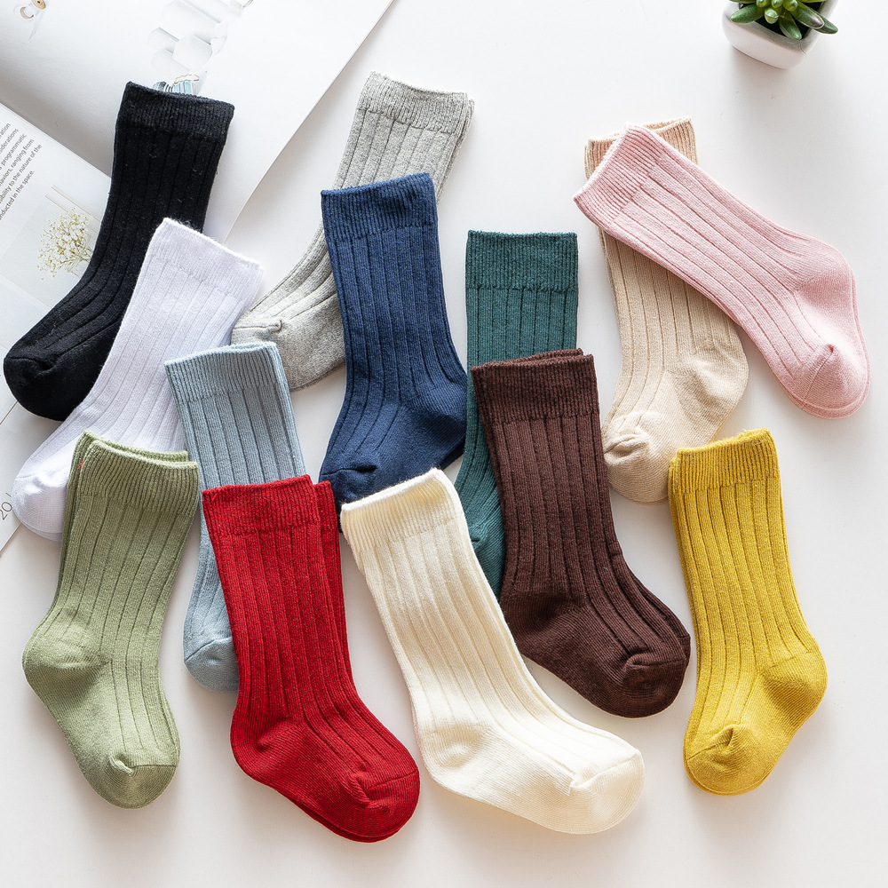 Baby Clothing Next - ถุงเท้ายาวถึงเข่าลายทางแบบสองเข็มสไตล์สเปนใหม่ปี 2026 สำหรับเด็กทารกหญิงชายแรกเกิด 13 สี ราคาประหยัด