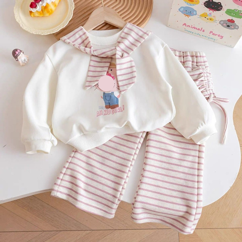 Baby Clothing Unique - ชุดเด็กผู้หญิงสำหรับฤดูใบไม้ผลิและฤดูใบไม้ร่วง: เสื้อผ้าเด็กสุดเก๋พร้อมเสื้อคลุมลายการ์ตูนสุดพิเศษและกางเกงลำลอง