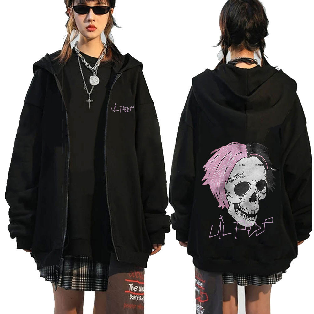 Baby Clothing Zipper - Lil Peep เสื้อฮู้ดมีซิปสำหรับเด็ก, เสื้อผ้าแฟชั่นวินเทจฮิปฮอปโอเวอร์ไซส์มีซิปแจ็คเก็ตลำลองสำหรับทุกเพศ