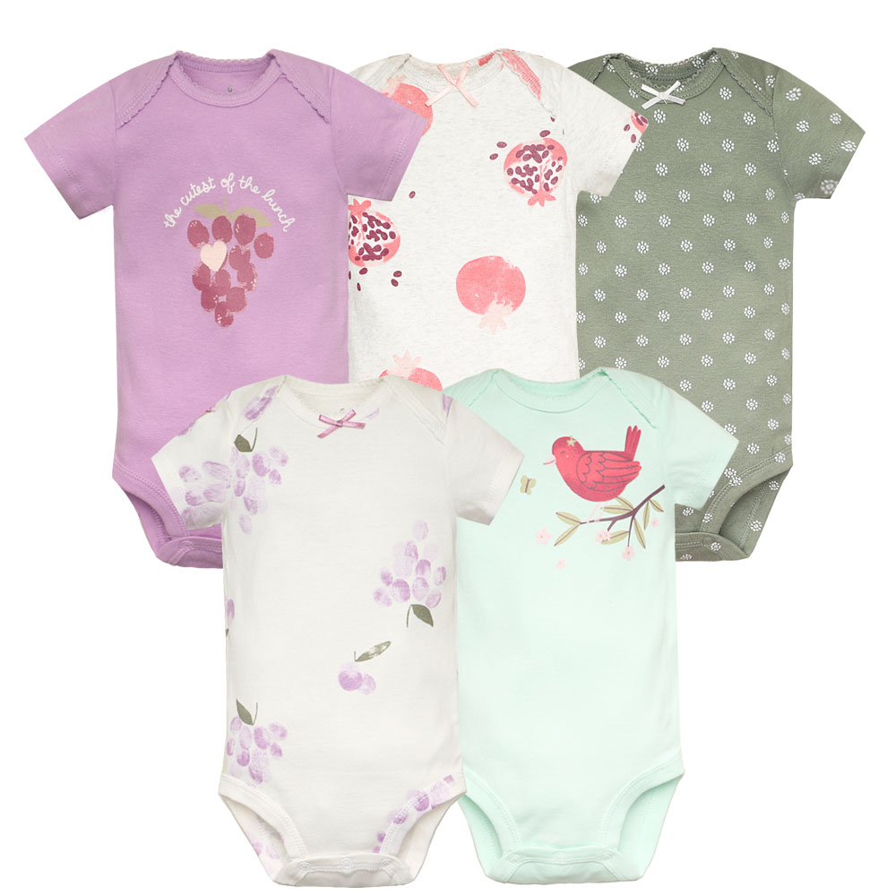 5ชิ้น/ล็อตเด็กบอดี้สูทแฟชั่นสา - Baby Clothing Next บทวิจารณ์และราคา