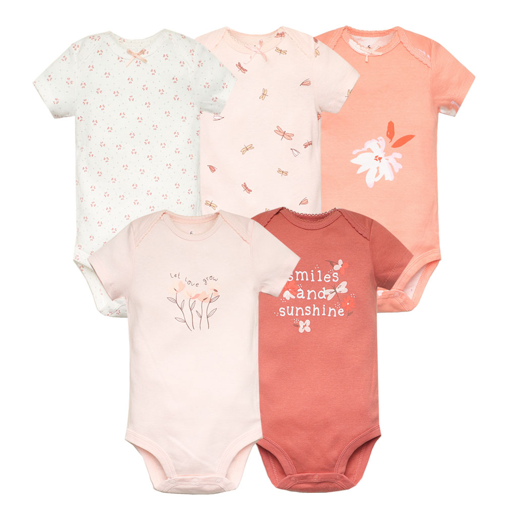 5ชิ้น/ล็อตเด็กบอดี้สูทแฟชั่นสา - Baby Clothing Next บทวิจารณ์และราคา