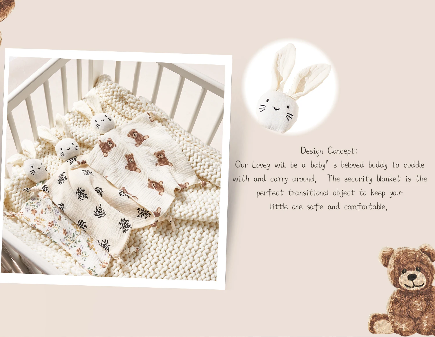 ผ้าห่มปลอบเด็ก: ตุ๊กตากระต่ายน - Baby Clothing Fabric บทวิจารณ์และราคา
